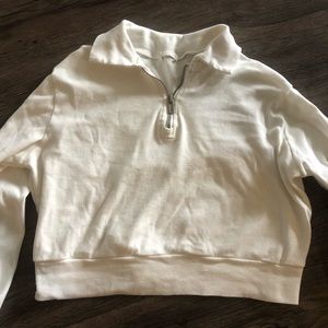 White Quarter Zip Brandy Melville Long Sleeve